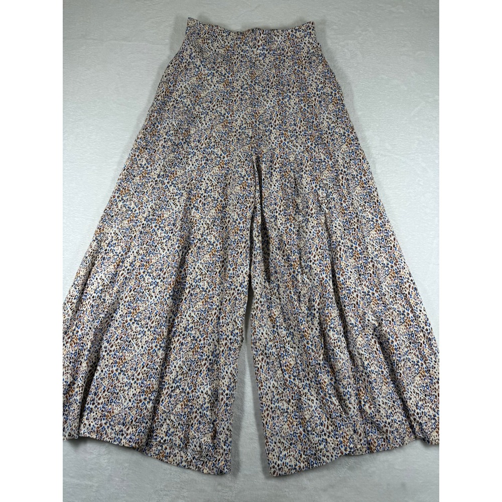 Petal + Pup Blue Brown Animal Print Rayon Midi Skirt Womens Size US 6 Small